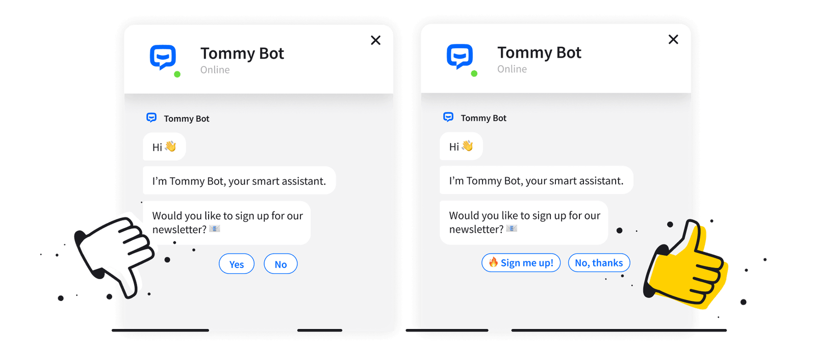 Chatbot buttons