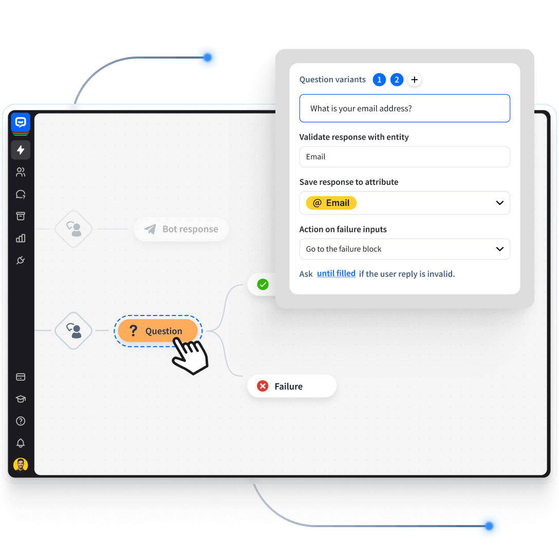 Question block in ChatBot's Visual Builder